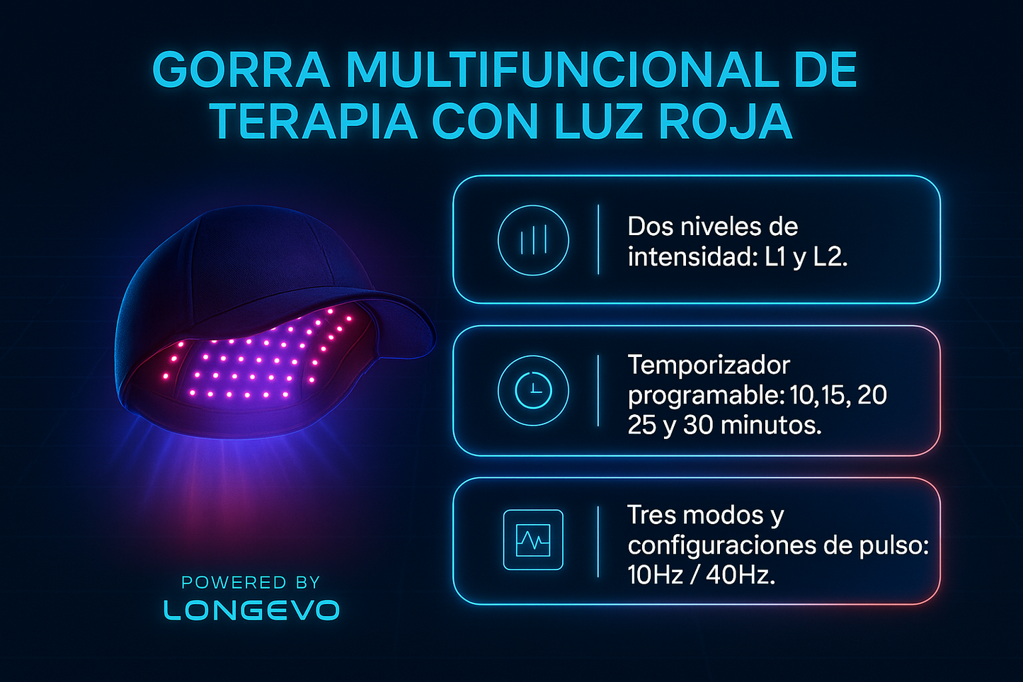 Gorra Láser Crecimiento Capilar Terapia Cabello Luz Roja