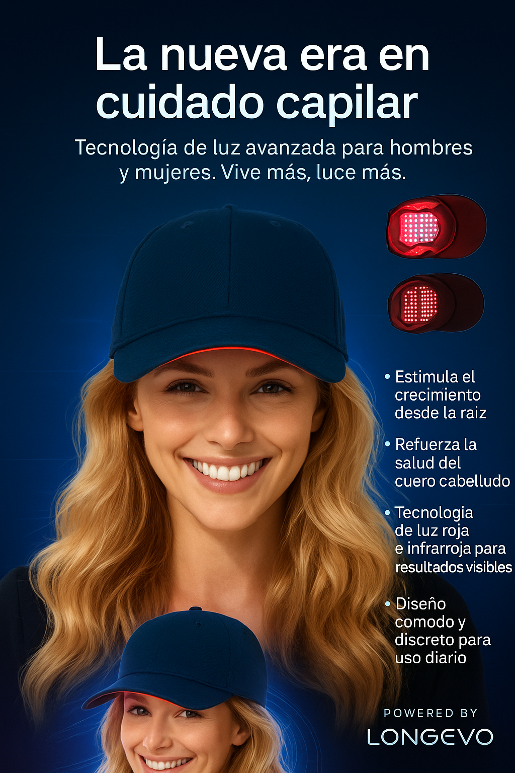 Gorra Láser Crecimiento Capilar Terapia Cabello Luz Roja