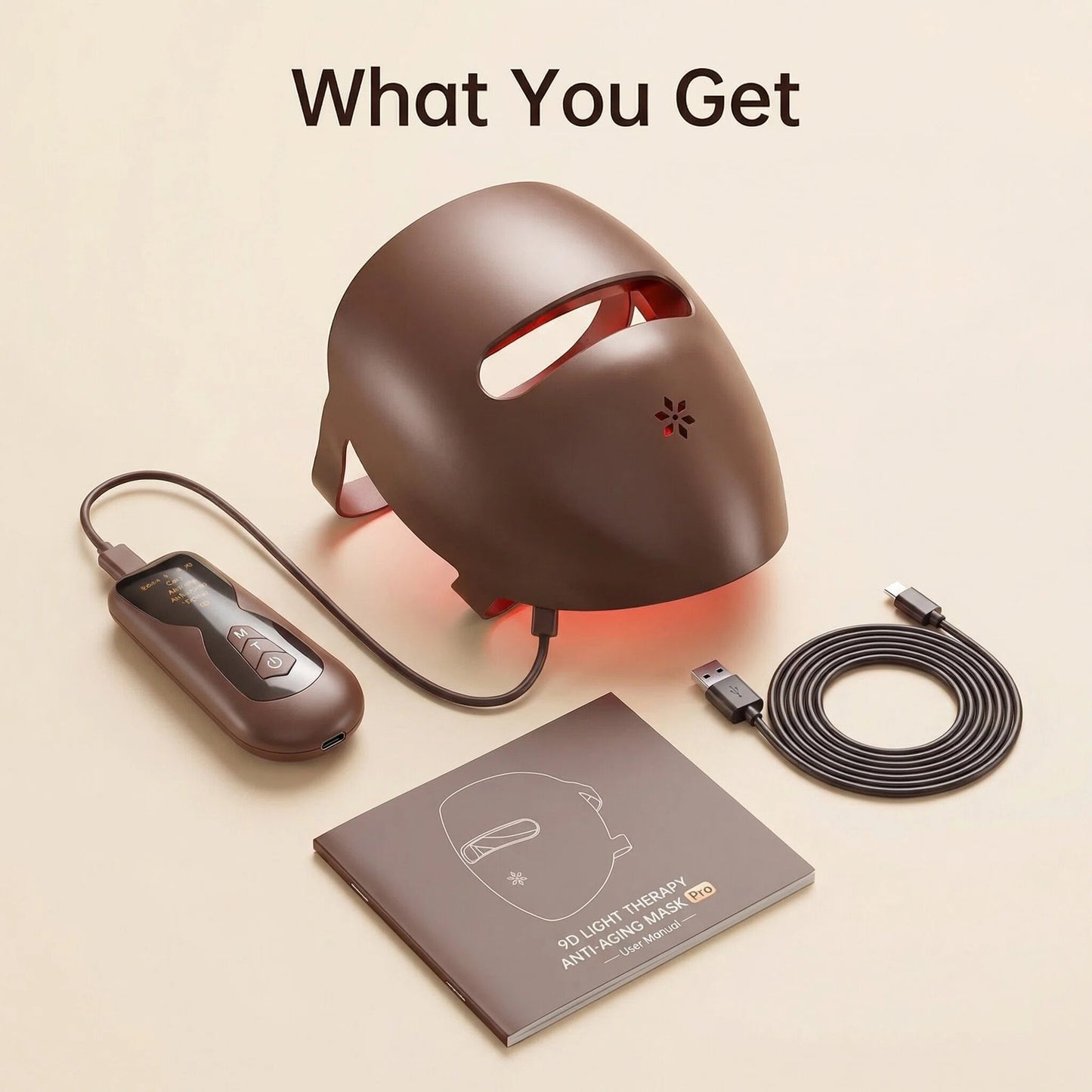 Máscara Led Roja Terapia Facial Rejuvenecimiento Piel Acne