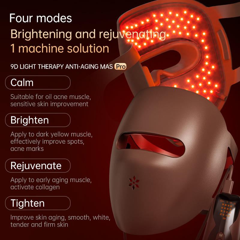Máscara Led Roja Terapia Facial Rejuvenecimiento Piel Acne