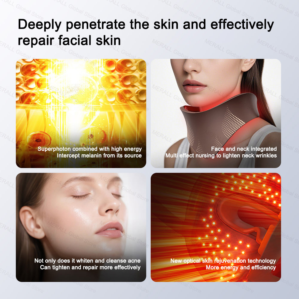 Máscara Led Roja Terapia Facial Rejuvenecimiento Piel Acne